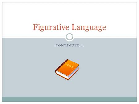 CONTINUED… Figurative Language. Recap Of Yesterday’s Lesson Similes – A comparison between two unlike things using the words “like” or “as”. Smooth as.