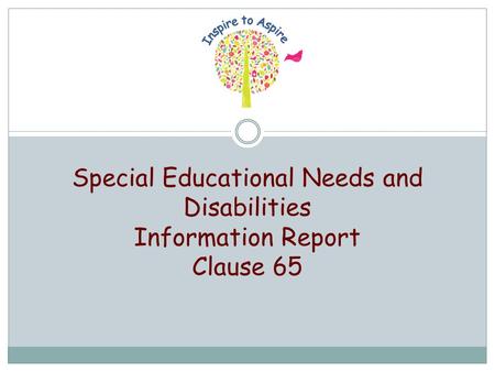 Special Educational Needs and Disabilities Information Report Clause 65.