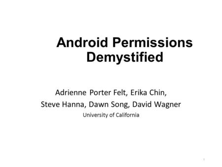 Android Permissions Demystified