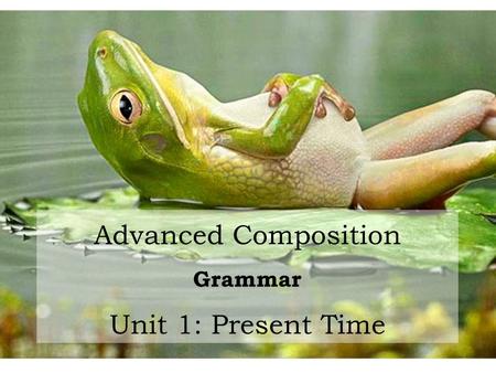 Advanced Composition Grammar Unit 1: Present Time 1.