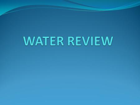 1. Draw a pie chart that represents the distribution of water on earth. 2. Why is stewardship of our fresh water vital? Write as many reasons as possible.