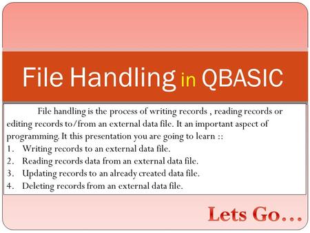 File Handling in QBASIC