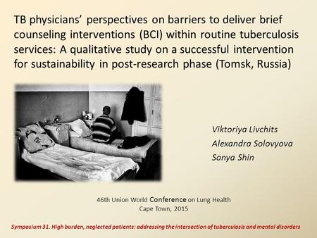 TB physicians’ perspectives on barriers to deliver brief counseling interventions (BCI) within routine tuberculosis services: A qualitative study on a.