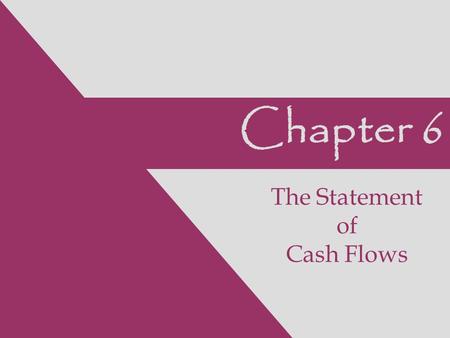 Chapter 6 The Statement of Cash Flows. The Purpose of the Statement of Cash Flows.