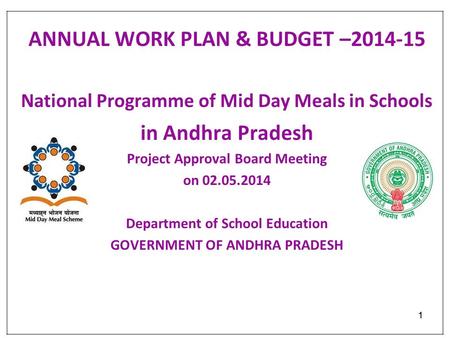 ANNUAL WORK PLAN & BUDGET – in Andhra Pradesh