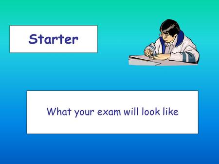 Starter What your exam will look like. Learning Objectives Lesson 1 & 2 To identify examples of Gestalt laws. To understand and evaluate the Gestalt theory.