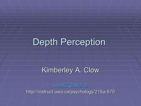 Depth Perception Kimberley A. Clow