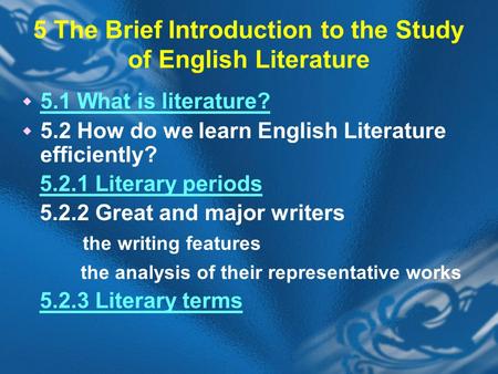 5 The Brief Introduction to the Study of English Literature