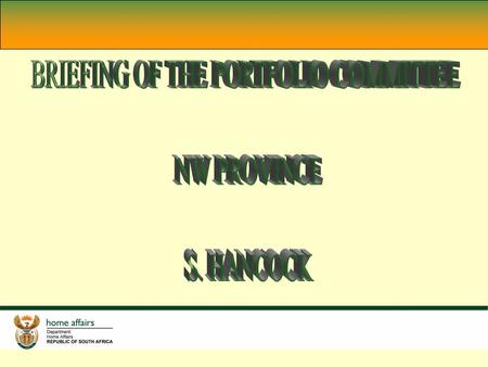 TABLE OF CONTENT  Office Conditions and Equipments  Performance Agreements  Civic Matters  IDs in the Shelves (Unclaimed IDs)  Batho Pele and Nametags.