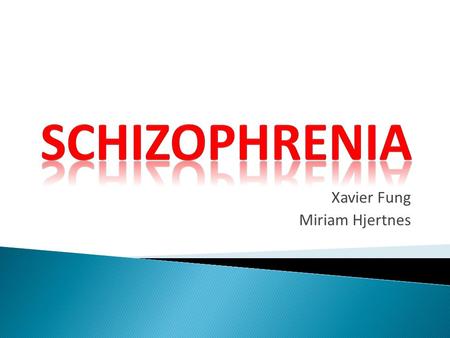 Xavier Fung Miriam Hjertnes.  Thought, mood and anxiety disorder  Neurotransmitter and messaging centre disturbed  Affects ones perception of reality.