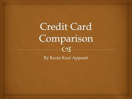 Credit Card Comparison