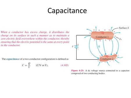 Capacitance. For any two-conductor configuration: For any resistor: