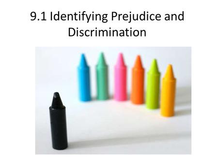 9.1 Identifying Prejudice and Discrimination. What’s in a Word or Symbol Racism Negative behaviour based on an incorrect assumption that one race is inherently.