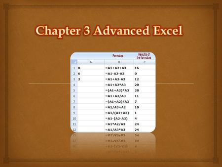   Relative Cell Reference : automatically change when copied  Ex. Write a formula in C6: A6 + B6 = C6  Excel will use the above cell to copy for formattin.