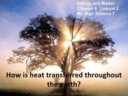 Energy and Matter Chapter 6 Lesson 2 Mr. Nigh Science 7.