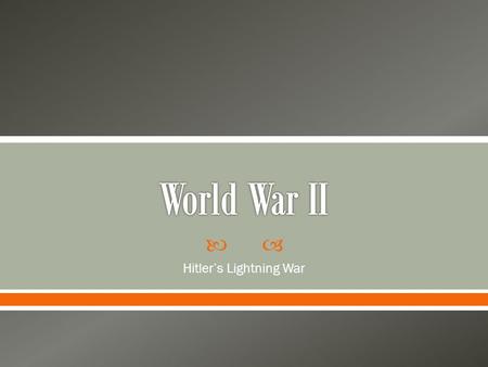 Hitler’s Lightning War