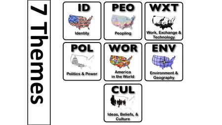 7 Themes. Chronological Reasoning 1. Historical Causation: relationships among multiple historical causes and effects, distinguishing between those that.