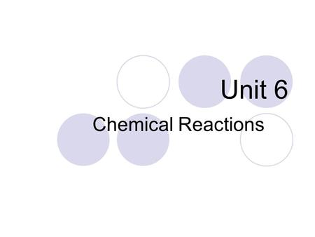 Unit 6 Chemical Reactions.