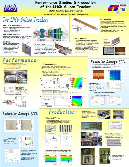 - Performance Studies & Production of the LHCb Silicon Tracker Stefan Koestner (University Zurich) on behalf of the Silicon Tracker Collaboration IT -