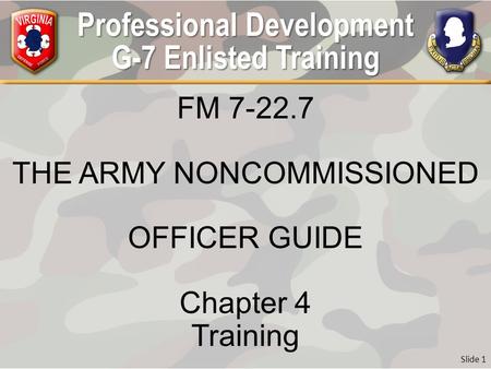 Professional Development G-7 Enlisted Training