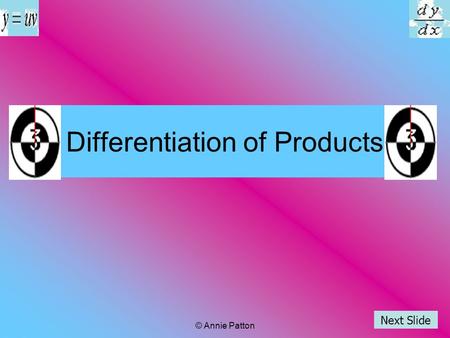 © Annie Patton Differentiation of Products Next Slide.