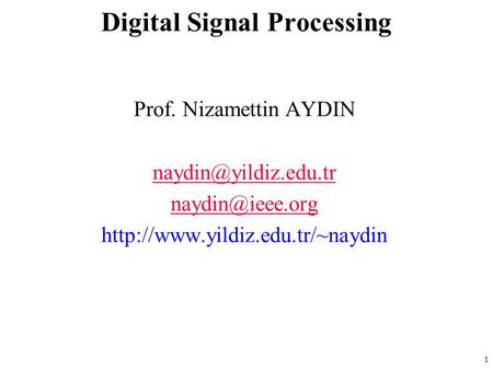 Digital Signal Processing