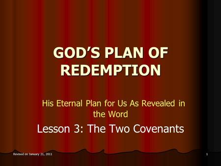 GOD’S PLAN OF REDEMPTION