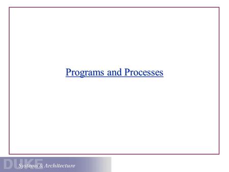 Programs and Processes. The Virtual Address Space A typical process VAS space includes: user regions in the lower half V->P mappings specific to each.