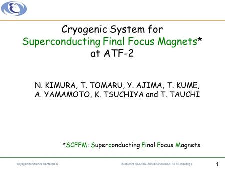 Cryogenic System for Superconducting Final Focus Magnets* at ATF-2