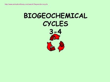 BIOGEOCHEMICAL CYCLES 3-4