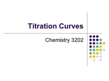 Titration Curves Chemistry 3202. Titration Curves A titration curve is a graph of changes in pH during a titration. The shape of the curve depends on.