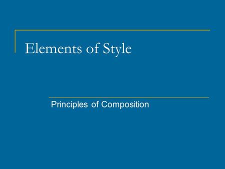 Principles of Composition