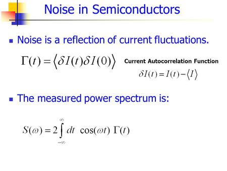 Noise in Semiconductors