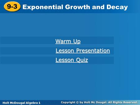 Exponential Growth and Decay