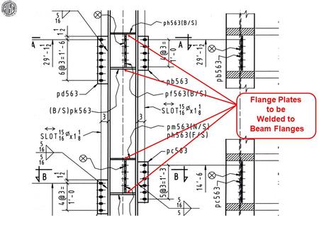 Flange Plates to be Welded to Beam Flanges.