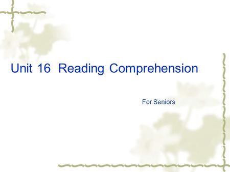 Unit 16 Reading Comprehension For Seniors barber receptionist chef accountant.