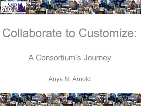 Collaborate to Customize: A Consortium’s Journey Anya N. Arnold.