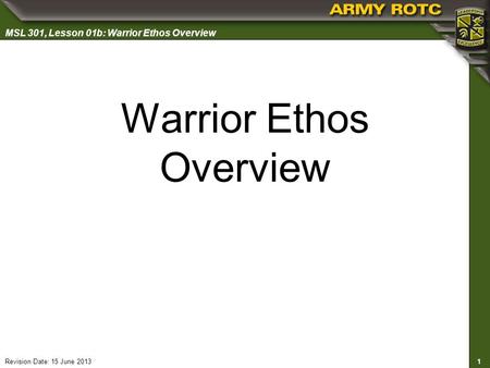 Warrior Ethos Overview