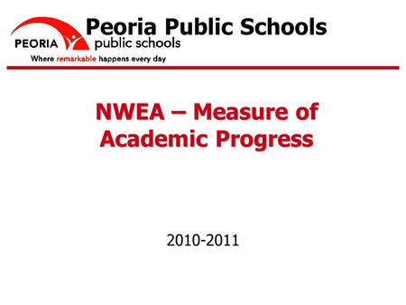 TM Peoria Public Schools NWEA – Measure of Academic Progress 2010-2011.