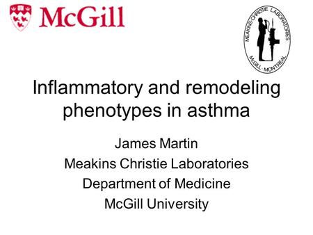 Inflammatory and remodeling phenotypes in asthma