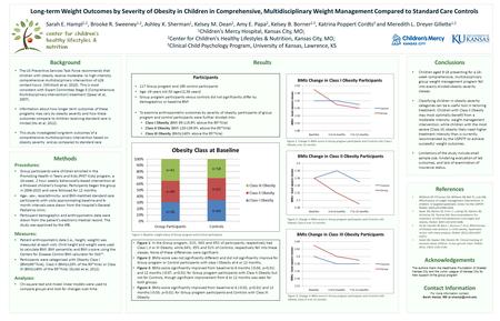 Results Long-term Weight Outcomes by Severity of Obesity in Children in Comprehensive, Multidisciplinary Weight Management Compared to Standard Care Controls.