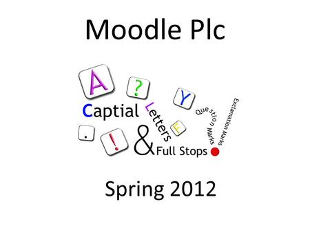 Moodle Plc Spring 2012. What is Moodle? Moodle is a virtual learning environment. It can be used as a depository of resources or as an interactive teaching.