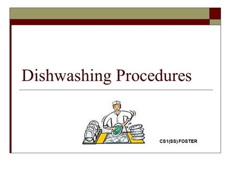 Dishwashing Procedures