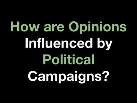 How are Opinions Influenced by Political Campaigns?