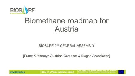 Www.biosurf.euSlide ‹#› of [total number of slides] This project has received funding from the European Union’s Horizon 2020 research and innovation programme.