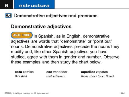 Demonstrative adjectives