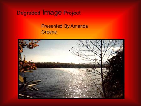 Degraded Image Project Presented By Amanda Greene.