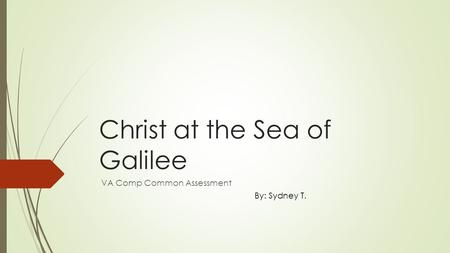 Christ at the Sea of Galilee VA Comp Common Assessment By: Sydney T.