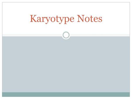 Karyotype Notes. A karyotype is a “ picture ” of a person ’ s chromosomes. Each person has 46 chromosomes, in 23 pairs. Pairs 1-22 are called Autosomes.