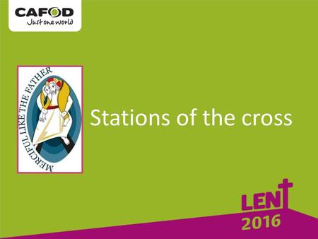 Stations of the cross. The first Station: Jesus is condemned to death.